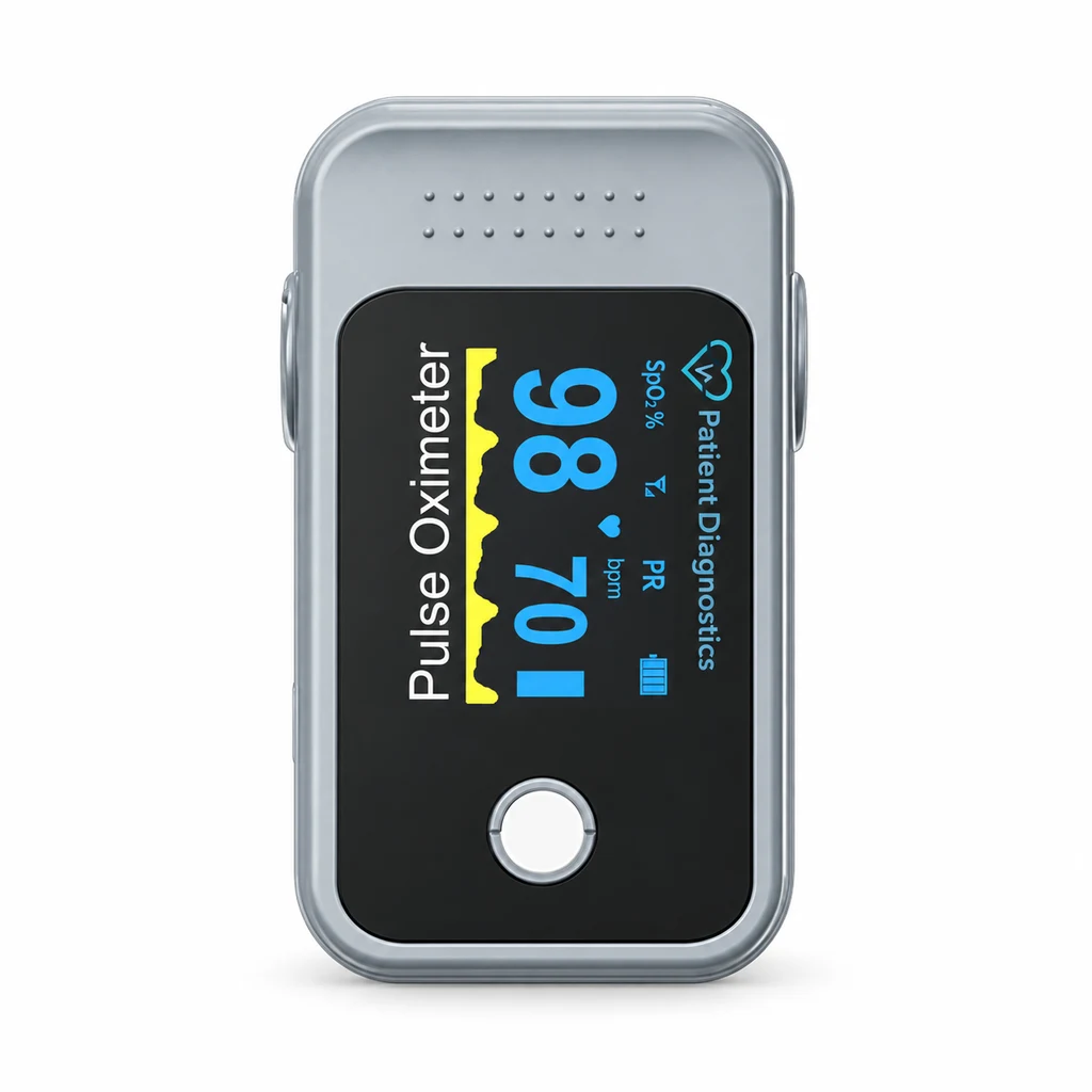 Pulse oximeter with Patient Diagnostics branding